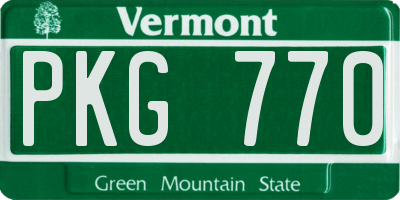 VT license plate PKG770