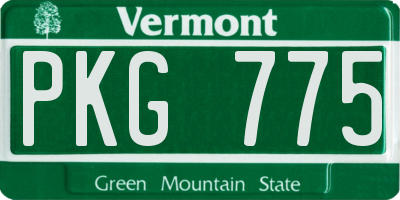 VT license plate PKG775