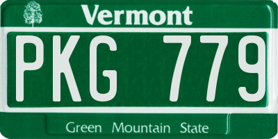 VT license plate PKG779