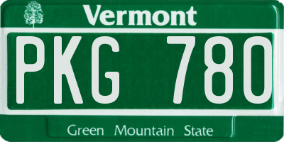 VT license plate PKG780