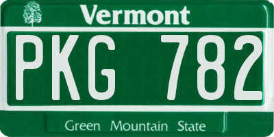 VT license plate PKG782
