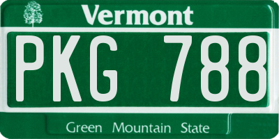 VT license plate PKG788