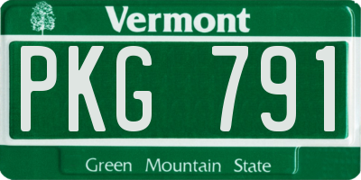 VT license plate PKG791