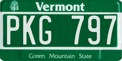 VT license plate PKG797