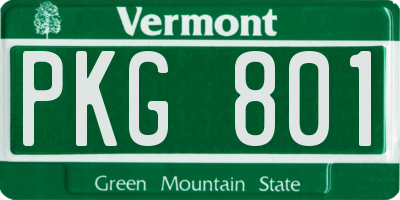 VT license plate PKG801
