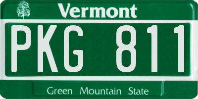 VT license plate PKG811