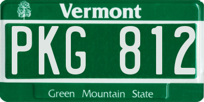 VT license plate PKG812