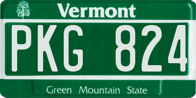 VT license plate PKG824