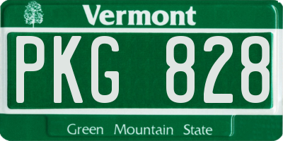 VT license plate PKG828