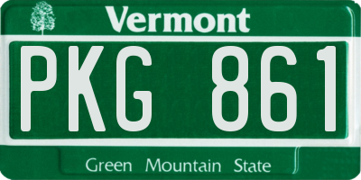 VT license plate PKG861