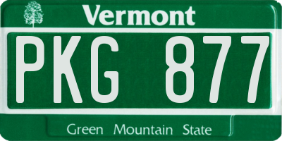 VT license plate PKG877