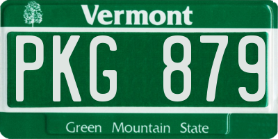 VT license plate PKG879