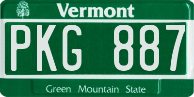 VT license plate PKG887