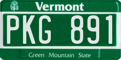 VT license plate PKG891