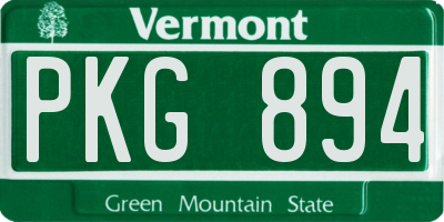 VT license plate PKG894