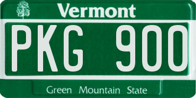 VT license plate PKG900