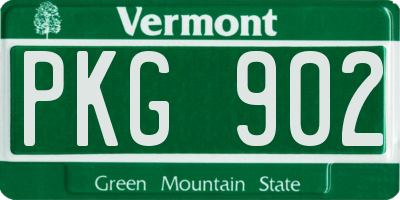 VT license plate PKG902