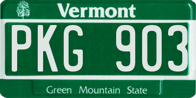 VT license plate PKG903