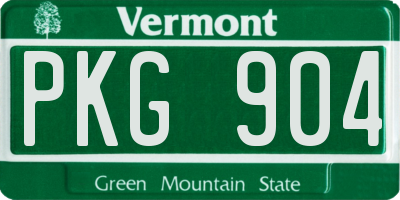 VT license plate PKG904