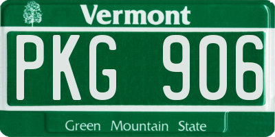 VT license plate PKG906