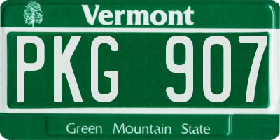 VT license plate PKG907