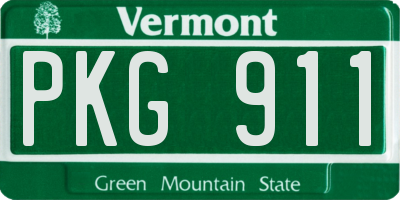 VT license plate PKG911