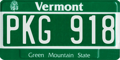 VT license plate PKG918