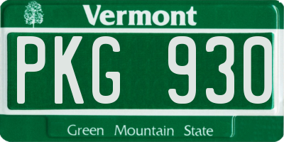 VT license plate PKG930