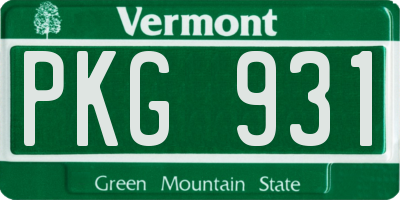 VT license plate PKG931