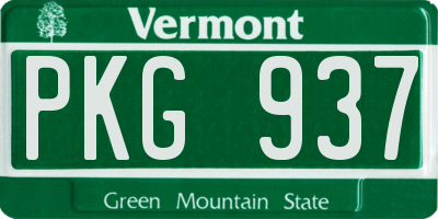 VT license plate PKG937