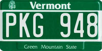 VT license plate PKG948