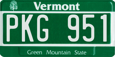 VT license plate PKG951