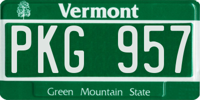 VT license plate PKG957