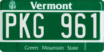 VT license plate PKG961