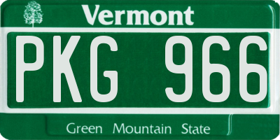 VT license plate PKG966