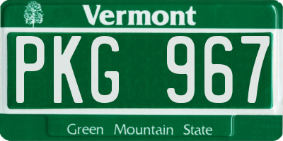 VT license plate PKG967