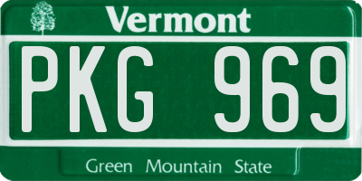 VT license plate PKG969