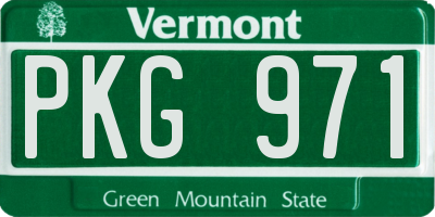 VT license plate PKG971