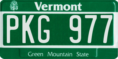 VT license plate PKG977