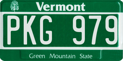 VT license plate PKG979