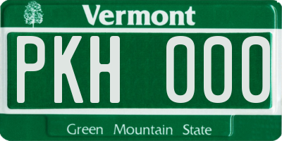 VT license plate PKH000