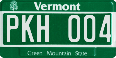 VT license plate PKH004