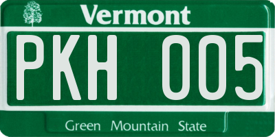 VT license plate PKH005
