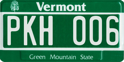 VT license plate PKH006