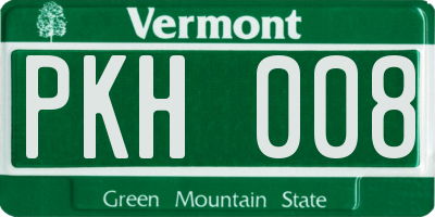 VT license plate PKH008
