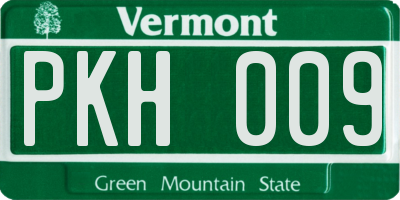 VT license plate PKH009