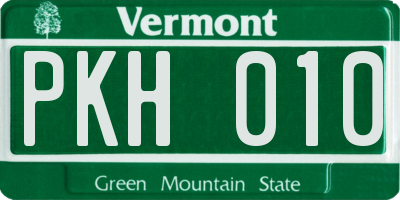 VT license plate PKH010