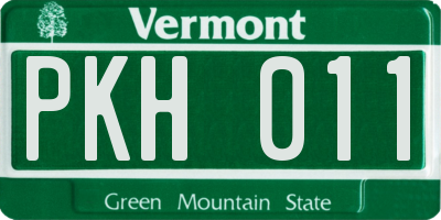 VT license plate PKH011