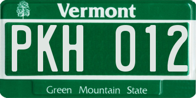 VT license plate PKH012