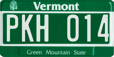 VT license plate PKH014
